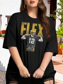 Aaron Rodgers Green Bay Flex Bold Oversize Women T-Shirt For Women's Plus Size Football Gift For Football Fans Lovers