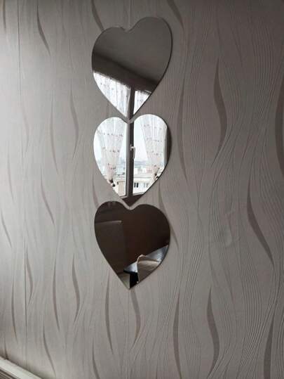 1pc DIY Acrylic Mirror, Bathroom Spiegel Makeup Unbreakable, Self Adhesive, No Installation Required. Wand Square Round Heart Shaped Waterproof Material, Adhesive. Bedroom Office, Various Surfaces, Different Environments, Ho hold Essential. Birthday Graduation Home Back To School Room Supplies view 3