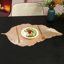 1 pieza Mantel individual con forma de hoja de arce con aislamiento térmico y antideslizante, decoración de estilo americano para mesa de comedor, decoración del hogar, decoración de aniversario, mantel romántico de amor, decoración navideña, boda, fiesta, decoración de cocina y comedor
