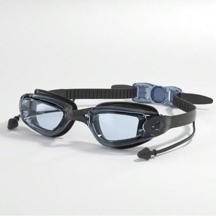 نظارات السباحة، نظارات سباحة بدون تسريب ومضادة للضباب للبالغين الرجال والنساء - الأسود - مشاهدة 1