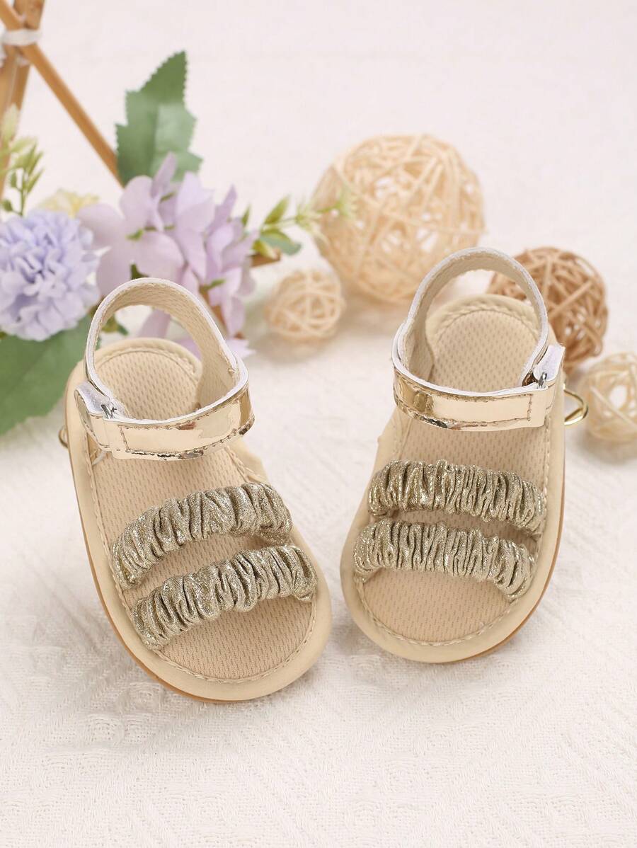 1 Pair Cute Open Toe Soft Bottom Summer Walking Shoes For Toddlers Aged 0-1