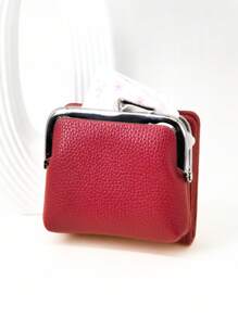 Women's Short Wallet Soft PU Fold-Over Multifunctional Large Capacity Card Holder Elegant Snap Fastener Coin Purse Compact & Lightweight Suitable As Holiday Gift Wallet Purse Wallet Mini Wallet Small Wallet