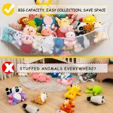 X-Large Stuffed Animal Net Hammock Corner (Min 3'6" Right-Angled Corner Space Each Side) Toy Organizer For Plushies Hanging Holder For Organizing Your Teddy And Squishmallow - Multicolor - View 4