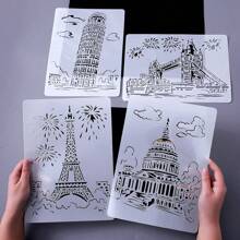 Creative Architecture Series Painting Template Cross Border Hollow City