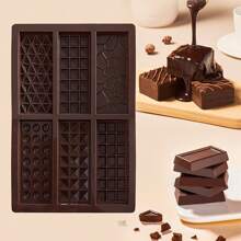 6-In-1 Dubai Chocolate Mold, Silicone Mold, Easy Release Butter Dessert Cake Mold - Chocolate Brown - View 6