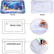 超厚充气婴儿游戏垫，无需充电，无需电池，适用于肌肉发育，婴儿玩具，婴儿活动垫，感官玩具，婴儿游戏围栏，婴儿派对游戏，水上玩具，婴儿用品，便携式旅行游戏垫，男孩和女孩的理想礼物 - 嬰兒遊戲墊 - 查看 10