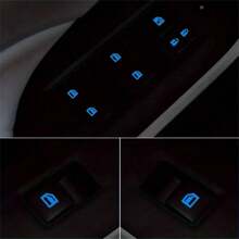 18pcs Small Car Window Control Button Luminous Sticker, Car Interior Luminous Fluorescent Sticker