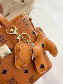 2025 Retro Fashion Bucket Bag For Women, PU Fabric, Full-Body Bear Graffiti Printing, Solid Color, Versatile Large Capacity Shoulder Messenger Bag, Suitable For Daily Leisure, Commuting To Work, Shopping (Accessories Not Included)