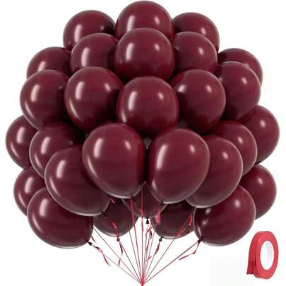 10/20/30/40/50pcs Pomegranate Red Balloons 18/12/10/5 Inches, Chestnut Party Latex Balloons Suitable For Birthday Parties, Graduation Weddings, Anniversary Parties, Valentine's Day Parties Decoration
