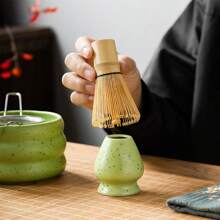 1pc Japanese Ceramic Matcha Bowl With Lip, Matcha Tea Set With Matcha 4-Piece Color Box Set Back To School - Multicolor - View 6