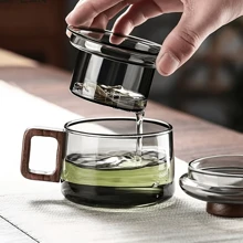 1 pieza de 200ml/6.76oz, Taza de té de vidrio multifuncional con infusor - Resistente al calor, reutilizable, adecuada para uso doméstico y de oficina, perfecta para té de hojas sueltas