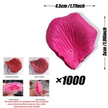 100/1000 stuks diverse kleuren (dieprood, rood, roze, zwart, blauw, geel) kunstzijden rozenblaadjes, geschikt voor Valentijnsdag, romantische nacht, trouwseizoen, Moederdag, aanzoek, verloving, jubileumhuisdecoratie