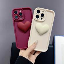 1pc Fashionable Gradient Frame Lovely Big Heart Shape Phone Case, Compatible With IPhone 12/13 Pro Max, Honor X7, Galaxy A56 5G, Infinix Smart 8, Infinix Hot 40i, Tecno Spark 20, Tecno Spark 20C, Tecno Spark Go 2024, Redmi Note 14 5G, Moto E22/E22i, OPPO A54. Shock-Proof, Minimalist Design, With Wrist Strap, Suitable For Daily Use And Outdoor Carrying