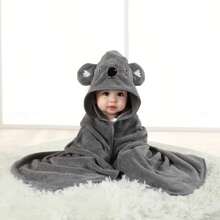 Soft Absorbent Baby Hooded Bath Towel, With Cute Animal Patterns, Made Of Breathable Polyester Fabric, Suitable For Children Shower And Wrap - Multicolor - View 7