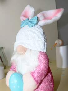 1 件 - 复活节兔子小雕像装饰，复活节派对场景装饰娃娃，适用于家居装饰和主题派对装饰