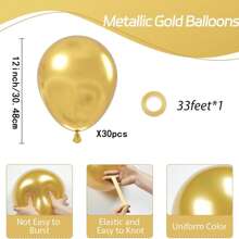 10/20/30/40/50 sztuk Metalowy Złoty Balon 18/12/10/5 Cali, Chromowany Złoty Lateksowy Balon Na Zaręczyny Ukończenia Szkoły, Ślub, Dekoracja Balonowa Urodzinowa - Metaliczne złoto - Zobacz 14