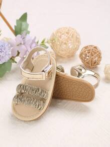 1 Pair Cute Open Toe Soft Bottom Summer Walking Shoes For Toddlers Aged 0-1