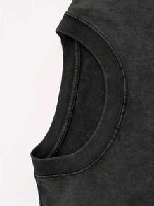 Western Cowboy Riding Printed Batik Washed T-Shirt, Simple And Versatile. - màu đen - Xem 3