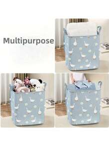 1 pezzo/2 pezzi Borsa portatile per contenere piumoni e coperte di grandi dimensioni, organizer pieghevole a forma di papera per vestiti, perfetto cestino per riporre piumoni, vestiti, giocattoli e altro, ideale per camera da letto, dormitorio, traslochi