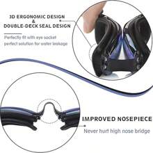 Swimming Goggles,Swimming Goggles No Leakage Anti-Fog Adult Men Women - Black - View 3