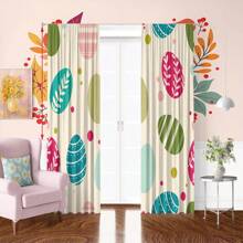 2 件 - 复活节彩蛋 - 印花窗帘，涤纶半透明窗帘 - 100% 涤纶材质，适用于卧室窗帘和客厅装饰、家居装饰。 - 彩色 - 查看 4