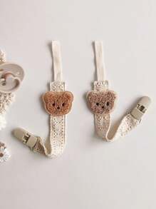 2 件/包或 1 件熊和蕾丝婴儿奶嘴链、奶嘴夹、牙胶玩具挂绳、婴儿防丢失带