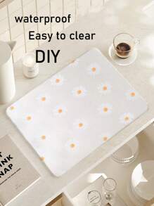 1 Rolle Gänseblümchen Regaleinlage für Küchenschränke, nicht klebend Schubladeneinlage, rutschfeste Kühlschrankeinlage, EVA wasserdichte Kühlschrankunterlage, Schrankunterlage, leicht zu platzieren.