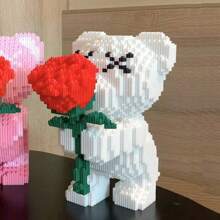 3996 Stücke Blumenstrauß Bär Bauklötze, romantisches DIY Konstruktionsspielzeug, Sammlerstück, Heimdekoration, Geburtstagsgeschenk, 1 Stück Raumdekoration