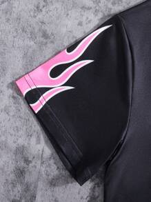 Tween Boy Casual Minimalist Cool Hip-Hop Math Letter Print Tween Boy Round Neck Short Sleeved Set With Micro Flared Pants, Suitable For Daily Outdoor Gatherings Wearing 2 Pieces Set - Black - View 7