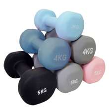 1pc Multi-Color Matte Finish Dipped Dumbbell, Solid Cast Iron Unisex Home Gym Fitness Equipment Gym Accessories, Sport, Gym, Home Exercise, Dumbbell, Gym Weights, Weights, Women's Dumbbells, Men's Dumbbells - Multicolor - View 3