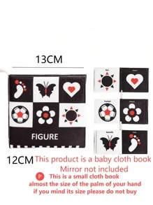 蒙特梭利啟發新生兒趴趴書玩具－高對比、揉皺聲、彩色布料－適合嬰兒地板遊戲與黑白高對比新生兒大腦發育揉皺玩具，蒙特梭利早期教育 - 彩色 - 查看 13