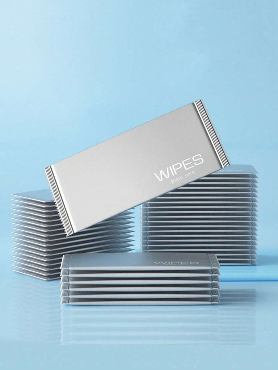 10/30/50/100 piezas Toallitas limpiadoras desechables portátiles empacadas individualmente, toallas de papel para limpieza de manos, boca y pies - Multicolor - Ver 1