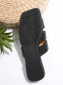 Fairy Style Fashion Casual Slip-On Sandals For Women, Summer New Vintage Korean Style Versatile Flat Beach Slippers, Suitable For Shopping, Commuting, Business, Dating, Party