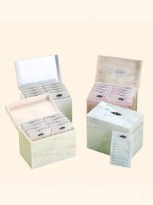 Estojo para Armazenamento de Cílios, Caixa de Armazenamento Acrílica de 5/10 Camadas para Organização de Cílios, Suporte para Paleta de Cola de Cílios Postiços, Expositor Compacto para Alongamento de Cílios com 5/10 Paletes