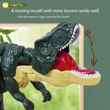 1 件摇摆咆哮电子恐龙玩具，青少年恐龙模型，霸王龙点头恐龙动物玩具，缓解压力和恶作剧玩具 - 彩色 - 查看 4