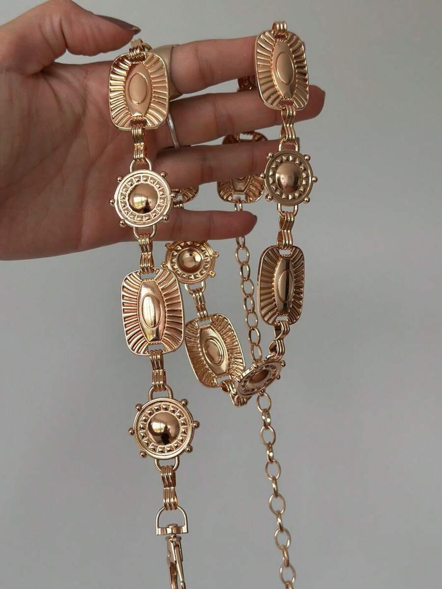 Adjustable Chain BeltGeometricPartyZinc Alloy - Dorado - Ver 1