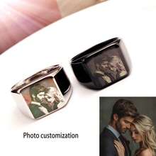 Customized Photo Printed Rings For Men & Women, Preserve Memorable Moments, Popular Gift Choice For Holidays - Multicolor - View 1