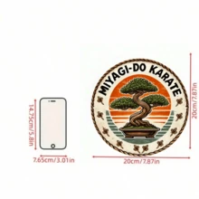 1 Pc Miyagi Karate Bonsai Tree Metal Sign, 19.81x19.81 Cm, Vintage Wall Art Decor, Farmhouse Style Room Wall Decoration, Round Metal Plaque - Vibrant, Colorful Floral Design, 2D Printing, Iron Wall Decor, Suitable For Retro Decorative Wall Art