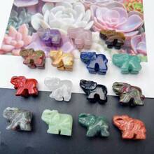 1 件/5 件/10 件/15 件随机材质天然水晶 1 英寸大象雕刻小雕像动物宝石能量石礼物适合男士女士 - 彩色 - 查看 12