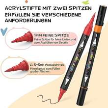 60 Colours Acrylic Pens For Stones Double Tip Stones Painting Pens Waterproof With Brush Tip And Fine Tip Permanent Marker Pens Acrylic Pens For Canvas Glass Ceramic Crafts Art Supplies