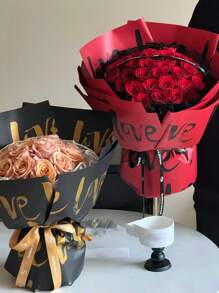 20 张/包全新 LOVE 防水花卉包装纸、花束包装、薄纸