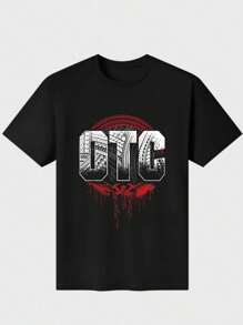 Camisa de Roman Reigns de la WWE, con impresión digital casual, de puro algodón pesado - Negro - Ver 1