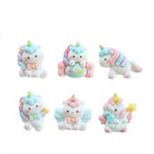 3 pezzi Accessori fai-da-te in resina con pony arcobaleno carini, materiali per decorazione di Molletta per capelli, pendenti e decorazioni estive, per la scuola