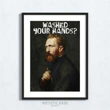 无框趣味名画：装饰艺术浴室海报 - 适用于厨房、卧室、宿舍 - 室内使用 - 无框 - 垂直方向 - 照片、海报、艺术印刷品 - 画布上的墨水 - 彩色 - 查看 7