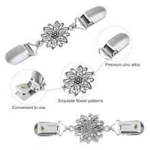 Vintage Sweater Shawl Clips Flower Patterns Retro Cardigan Collar Dresses Clips Brooch Clips Shirt Clips For Women - Gold - View 4