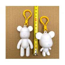 1 Set /5 Sets /10 Sets Of Fluid Bear Painting Sets, Hand-Painted Diy Graffiti Ornaments, Home Decoration, Thickened Plastic Materials, Creative Hand-Made Gifts, Suitable For: Home Decoration, Photography Props, Theme Party Graffiti DIY Materials, Parent-Child Game Painting Keychain Sets,Christmas.Bear Keychain