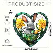 1 Person Easter Bunny Sun Catcher Window Hanging Decoration - Acrylic Spot With Charming Rabbit And Daffodil Design, Perfect For Home, Garden, Office And Outdoor Holiday Decoration, Holiday Decoration|Rabbit Design|Glossy Finish, Easter Decoration, Holiday Decoration Easter Decorations Party Gift