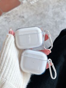 Minimalist Solid Color Material 1pc Transparent Earphone Shockproof Case With Earphone Case Hook Compatible With Apple True Wireless Earbuds Cover For Galaxy Buds2 Pro Galaxy Buds 3 Pro Suitable For Personal Use Or As A Gift Spring Birthday Gift - White - View 3