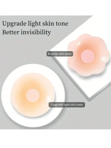1/3/6 pares de parches de silicona reutilizables y sin costuras para pezones - Invisibles, autoadhesivos, anti-bulto, con aros de acero para mujer, parches adhesivos para sujetador sin tirantes - Cómodos, transpirables, fáciles de limpiar, accesorios para sujetador (empaquetados o enlatados) - Multicolor - Ver 7