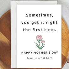 1PC Funny Mother's Day Card, Mother's Day Greeting Cards, First Mother's Day Gift From Daughter's Son, Mom's Card For Friends, First Birth Gift